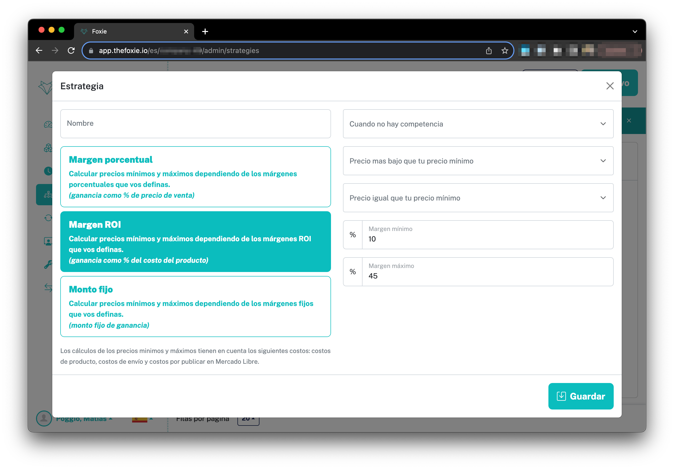 Imagen de como configurar estrategias